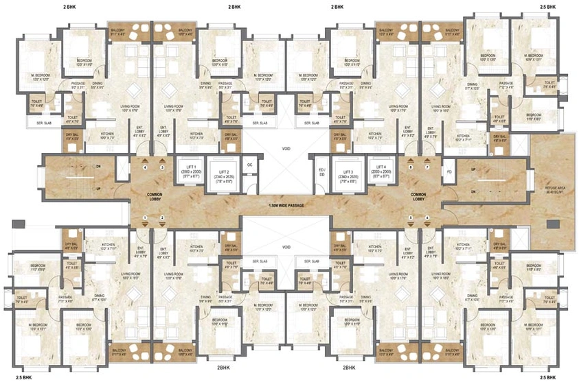 Floor Plan of Soho - Pride World City in Charholi, Pune - Image 105703