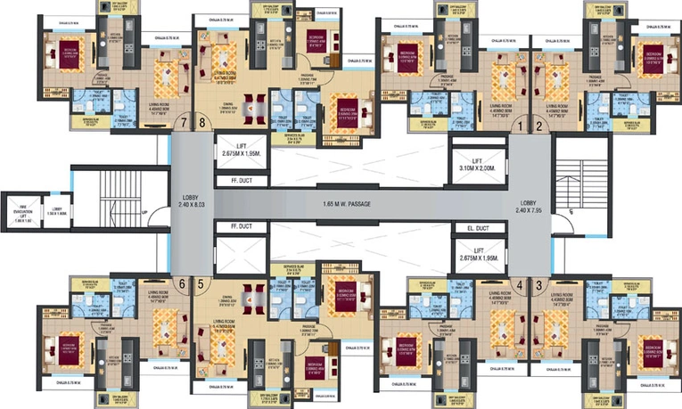 Floor Plan of Vihang Evana in Kasarvadavali, Thane - Image 21182