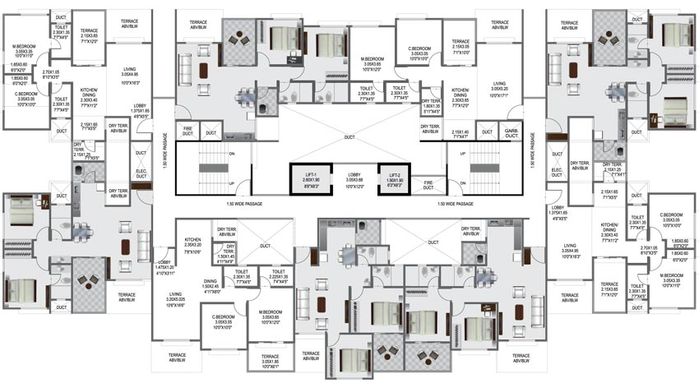 Floor Plan of Pristine Prolife 3 in Wakad, Pune - Image 105785