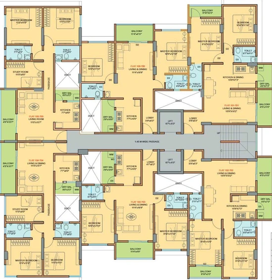 Floor Plan of Radhika Residency in Vishrantwadi, Pune - Image 105961