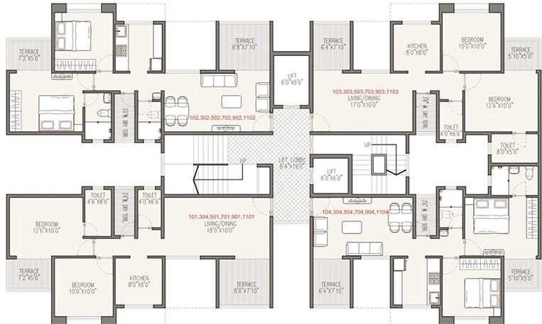 Floor Plan of Elysian Eden Spaces in Ravet, Pune - Image 183776