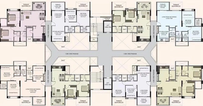 Floor Plan of BU Bhandari Vaastu Viva ABCD in Wakad, Pune - Image 183757