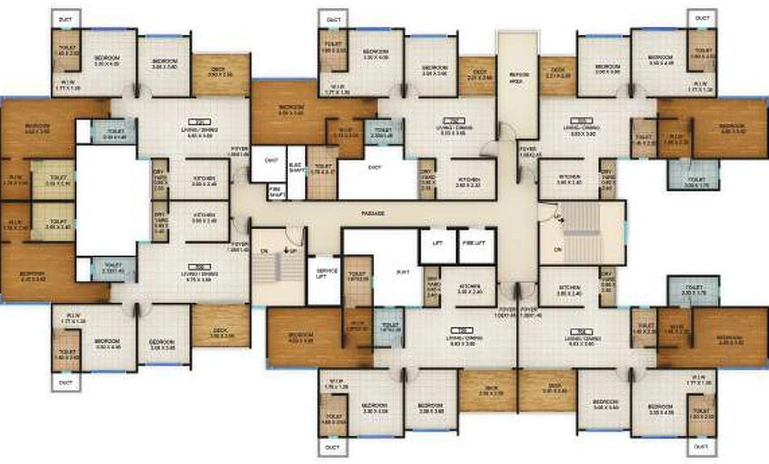 Floor Plan of Kolte Patil Centria Building P And Q in Undri, Pune - Image 183894