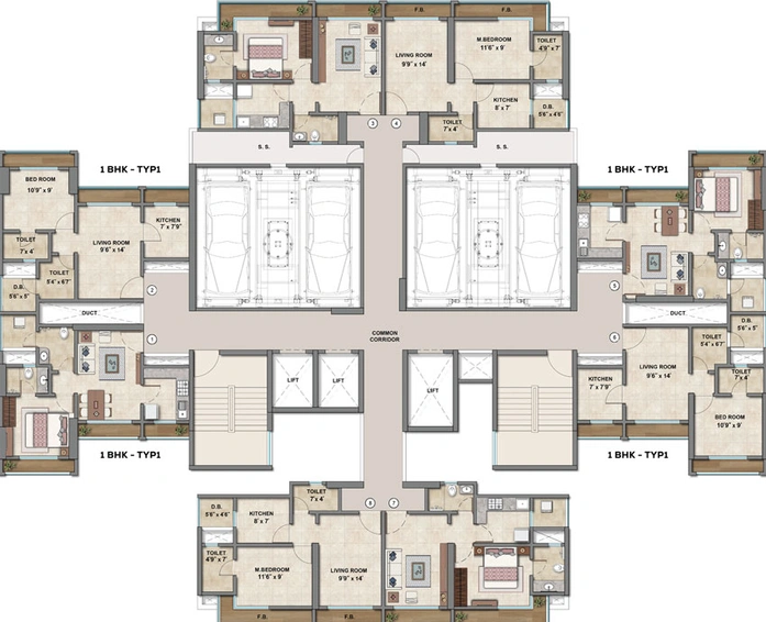 Floor Plan of Ashar Metro Tower in Thane West, Thane - Image 21299