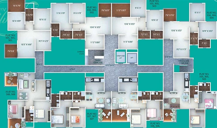 Floor Plan of DNV Elvira in Tathawade, Pune - Image 182902