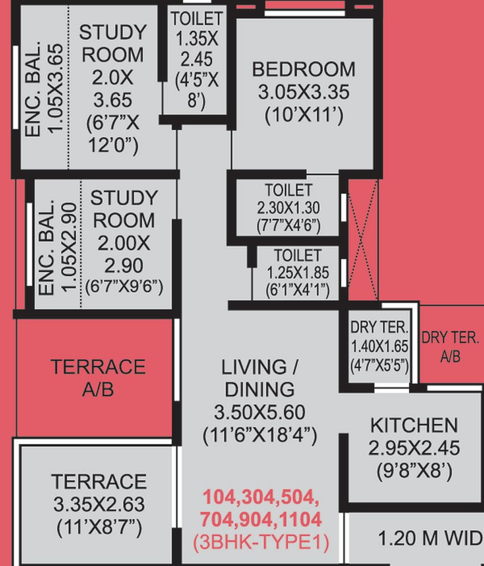 3 BHK Flat in Vardhaman Palm Rose in Punawale, Pune - Image 708269