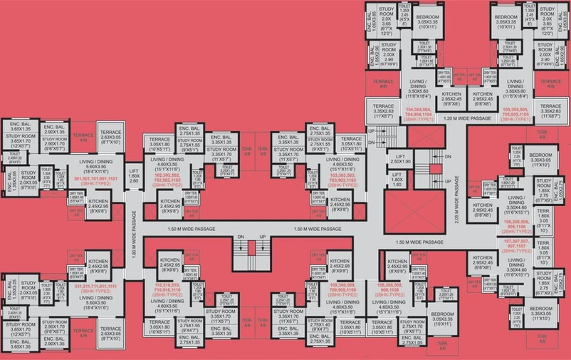 Floor Plan of Vardhaman Palm Rose in Punawale, Pune - Image 105906