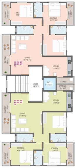 Floor Plan of S V Jare Royal Home in Pimpri Chinchwad, Pune - Image 105928