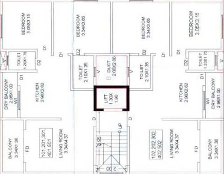 Floor Plan of Kalbhor Lavish Gold in Ravet, Pune - Image 163497