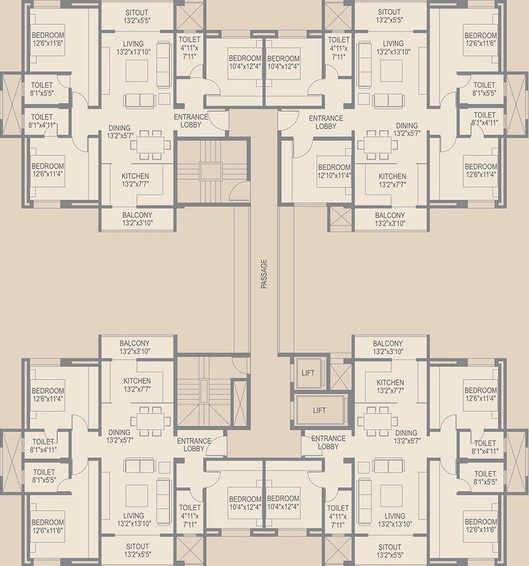 Floor Plan of Sagar Waters Edge in Pimple Nilakh, Pune - Image 162625