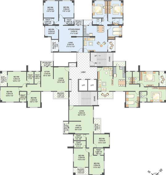 Floor Plan of Mont Vert Grande in Pashan, Pune - Image 162095