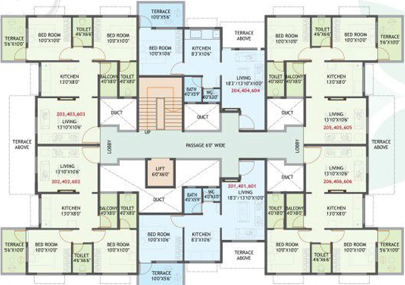 Floor Plan of Prasiddhi Shruti Pushp in Kiwale, Pune - Image 162163
