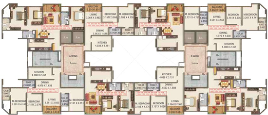 Floor Plan of Kumar Prithvi in Kondhwa, Pune - Image 106043
