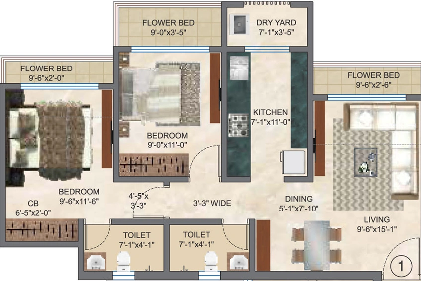 2 BHK Flat in Raj Akshay in Mira Road East, Thane - Image 620238