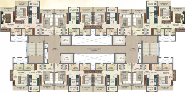 Floor Plan of Raj Akshay in Mira Road East, Thane - Image 79117