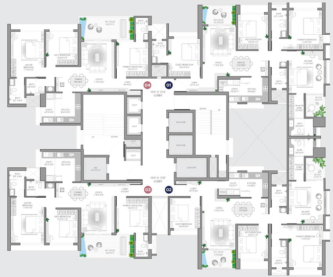 Floor Plan of Vilas Palladio Balewadi Central in Balewadi, Pune - Image 106050