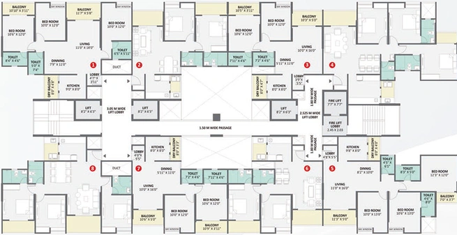 Floor Plan of Engineers Horizon The Trinity in Wagholi, Pune - Image 161764
