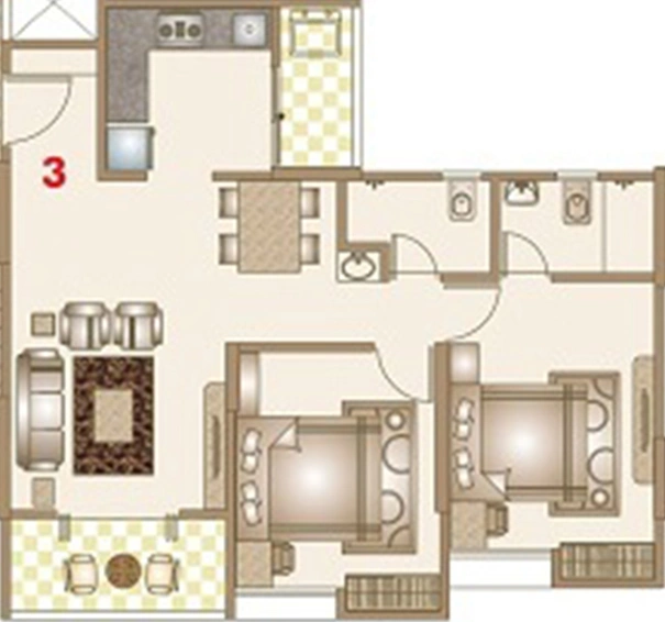 2 BHK Flat in Choice Goodwill Metropolis East Phase 1 in Lohegaon, Pune - Image 813877