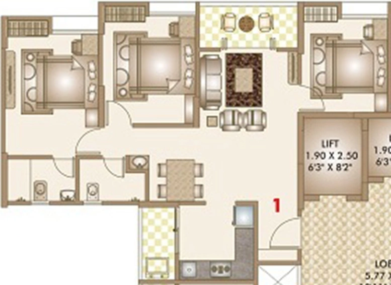 2.5 BHK Flat in Choice Goodwill Metropolis East Phase 1 in Lohegaon, Pune - Image 813878