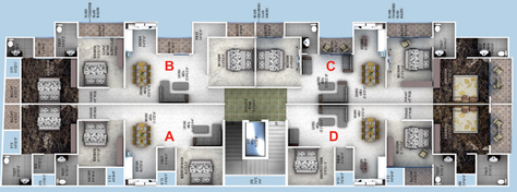 Floor Plan of Srishti Residency in Arjun Ganj, Lucknow - Image 191466