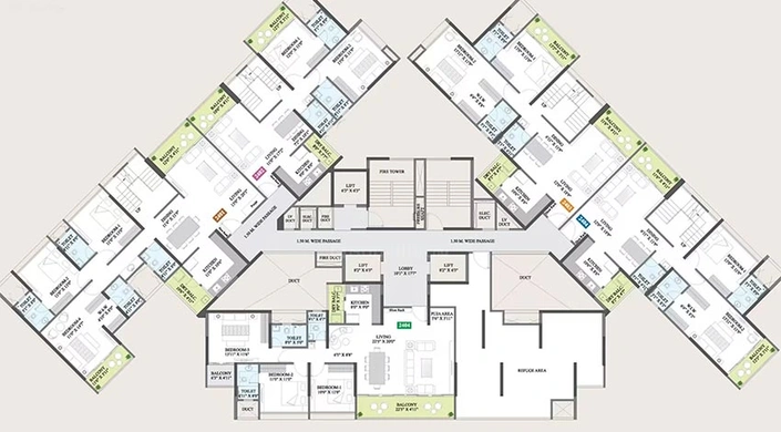 Floor Plan of Osian Almanova in Mundhwa, Pune - Image 196610