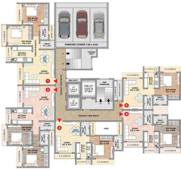 Floor Plan of Metro Luxuria in Dombivli, Thane - Image 168446