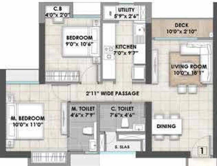 2 BHK Flat in Rustomjee La Familia in Thane West, Thane - Image 779823
