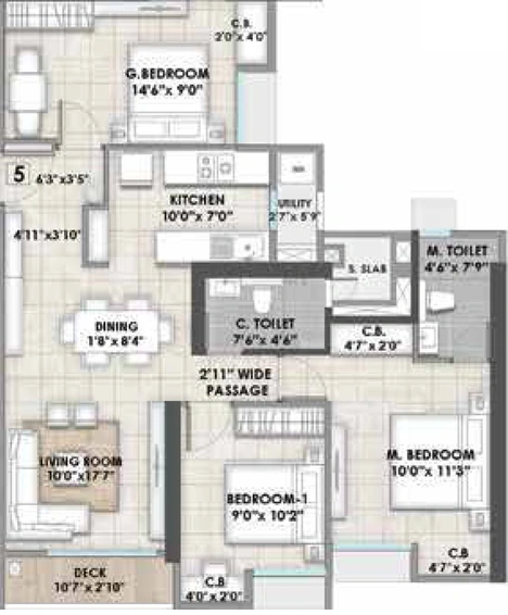 3 BHK Flat in Rustomjee La Familia in Thane West, Thane - Image 779824