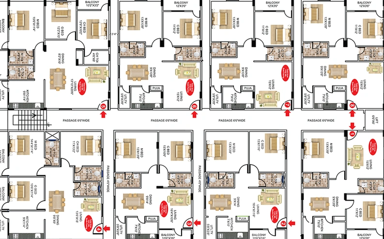 Floor Plan of Trishul Happy Homes Triguna in Electronic City, Bangalore - Image 181658