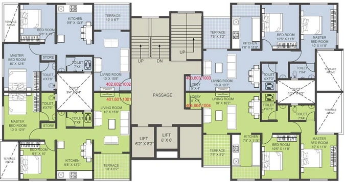 Floor Plan of Lanke Westen Tower in Wakad, Pune - Image 106549