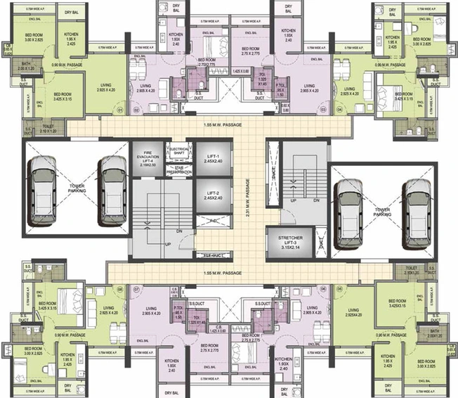 Floor Plan of Puraniks Superio - Grand Central in Thane West, Thane - Image 21451