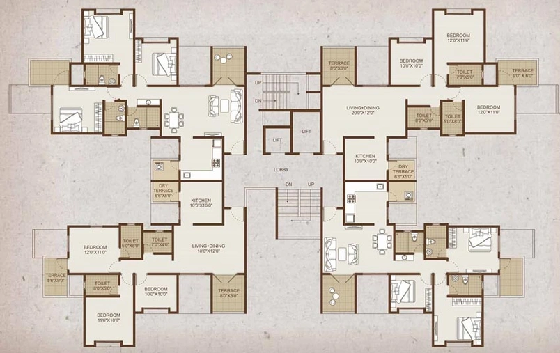 Floor Plan of Sukhwani Sepia in Tathawade, Pune - Image 109345