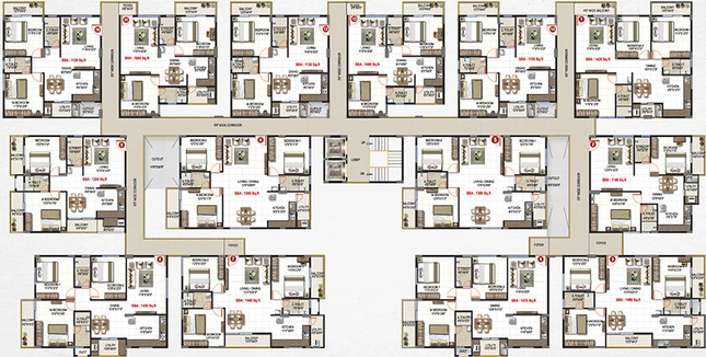 Floor Plan of Aryan Krishnaa Divine in Yelahanka, Bangalore - Image 176476