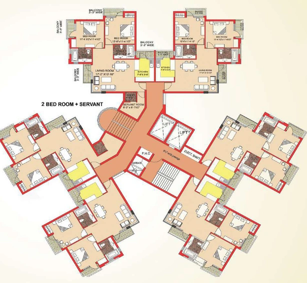 Floor Plan of Ansal Lakshya Heights in Sushant Golf City, Lucknow - Image 191283