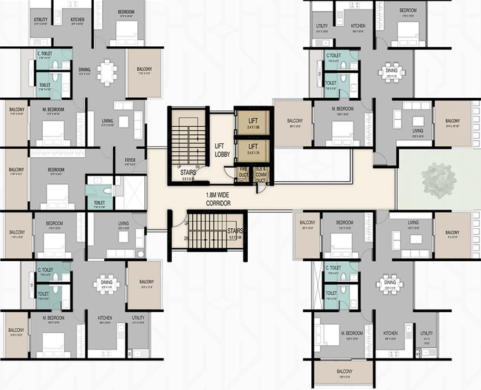 Floor Plan of Elv the Ivory Terraces in Whitefield, Bangalore - Image 177356