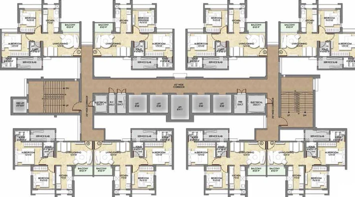 Floor Plan of Raymond Eden - Ten X Habitat in Thane West, Thane - Image 122366