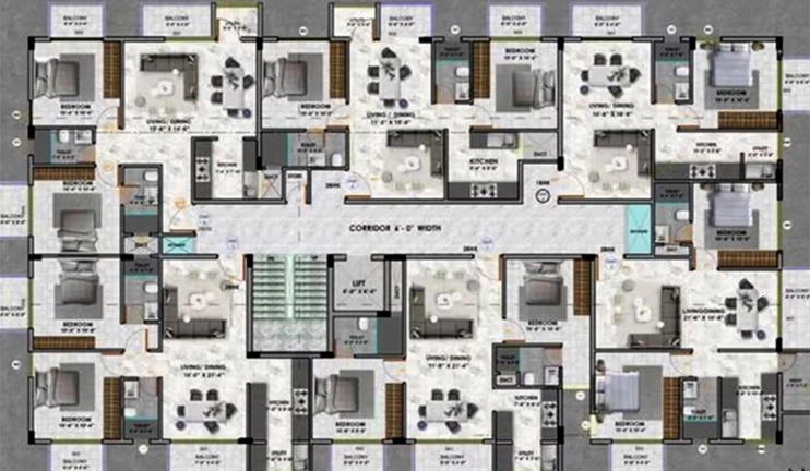 Floor Plan of ALN Aarambh in Chikkanagamangala, Bangalore - Image 178651