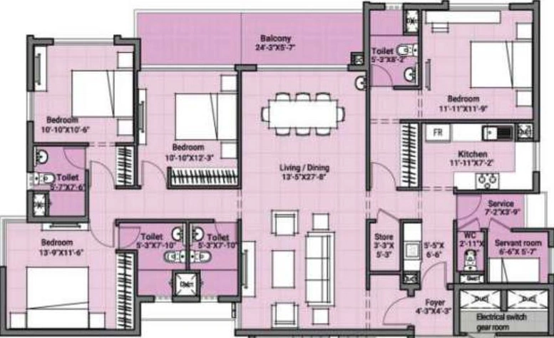 4 BHK Flat in VGN Fairmont in Guindy, Chennai - Image 720194