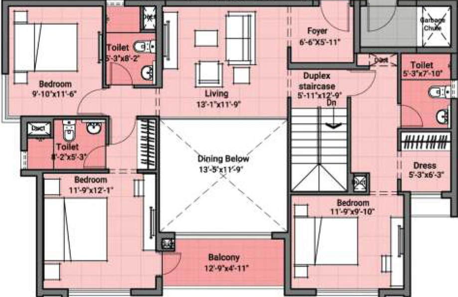 3 BHK Flat in VGN Fairmont in Guindy, Chennai - Image 720193