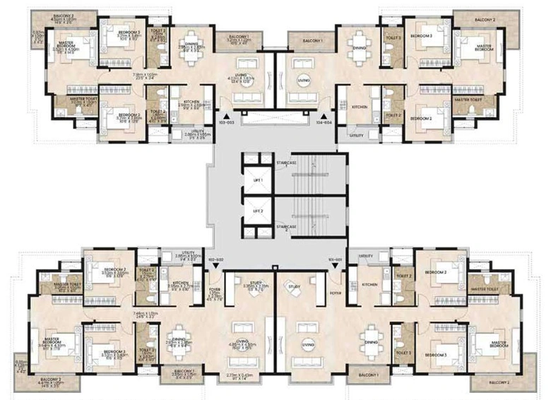 Floor Plan of Aquavista - Mahindra World City in Chengalpattu, Chennai - Image 129494