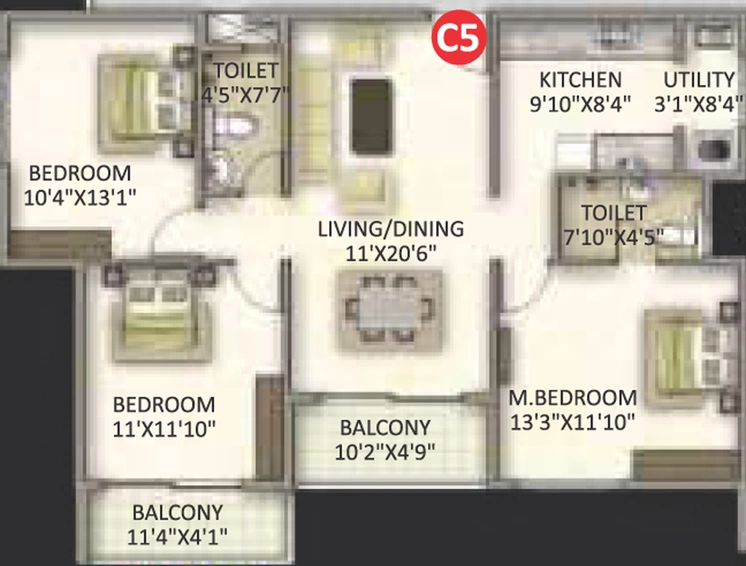 3 BHK Flat in V Classic in Ramamurthy Nagar, Bangalore - Image 712193