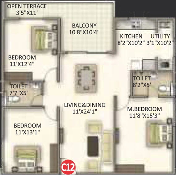 3 BHK Flat in V Classic in Ramamurthy Nagar, Bangalore - Image 712194
