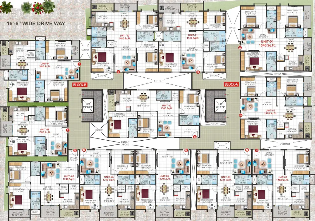 Floor Plan of Lorven Urban Crest in JP Nagar, Bangalore - Image 176640