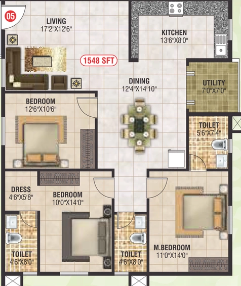 3 BHK Flat in Franklin Orchid in Horamavu, Bangalore - Image 819293