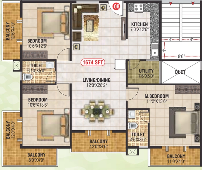 3 BHK Flat in Franklin Orchid in Horamavu, Bangalore - Image 819294