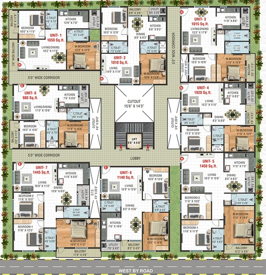 Floor Plan of Sri Murari Grand in Hosur Road, Bangalore - Image 178561