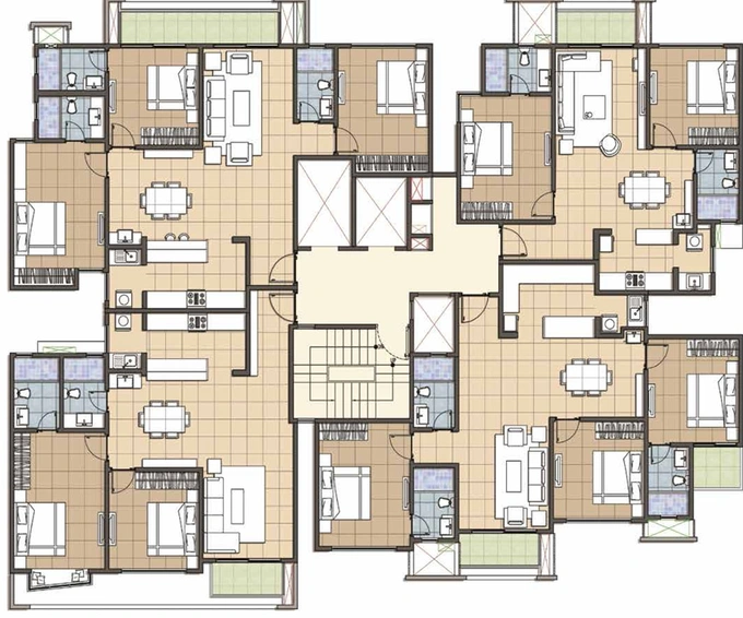 Floor Plan of Navami Funique in Hosur Road, Bangalore - Image 200506