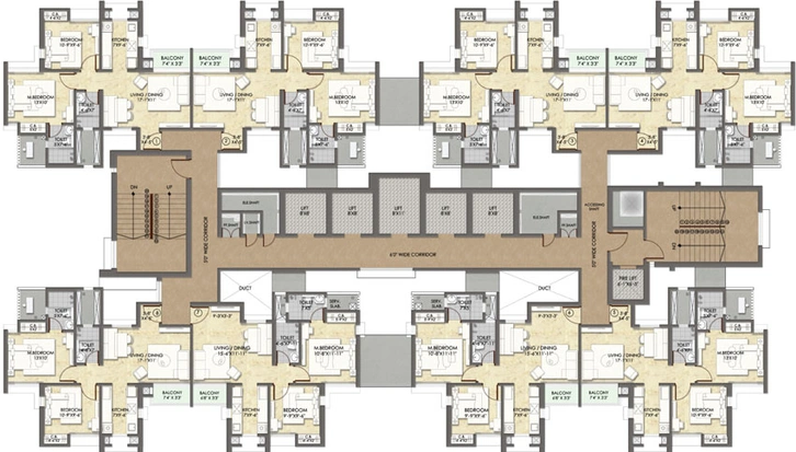 Floor Plan of Raymond Oasis - Ten X Habitat in Thane West, Thane - Image 122391