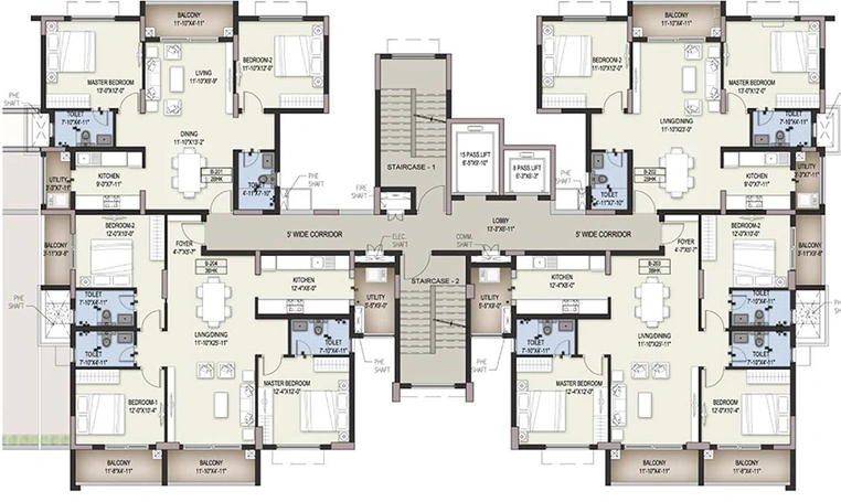 Floor Plan of Ozone Pole Star in Hebbal, Bangalore - Image 169573