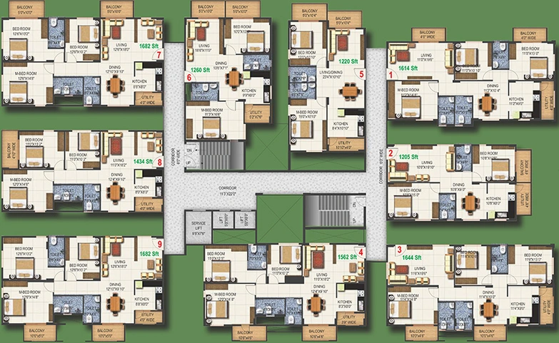 Floor Plan of Pioneer Kingstown in Kudlu Gate, Bangalore - Image 169592